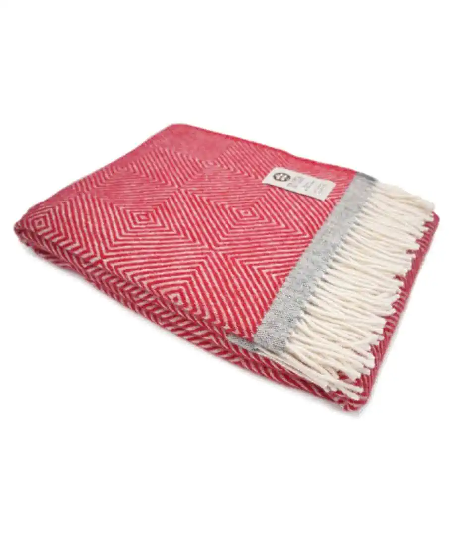 Dag orient red wool throw blanket