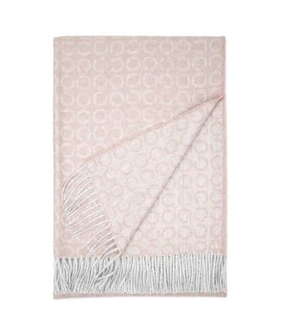 Sidney dusty pink grey colour soft baby alpaca wool throw blanket