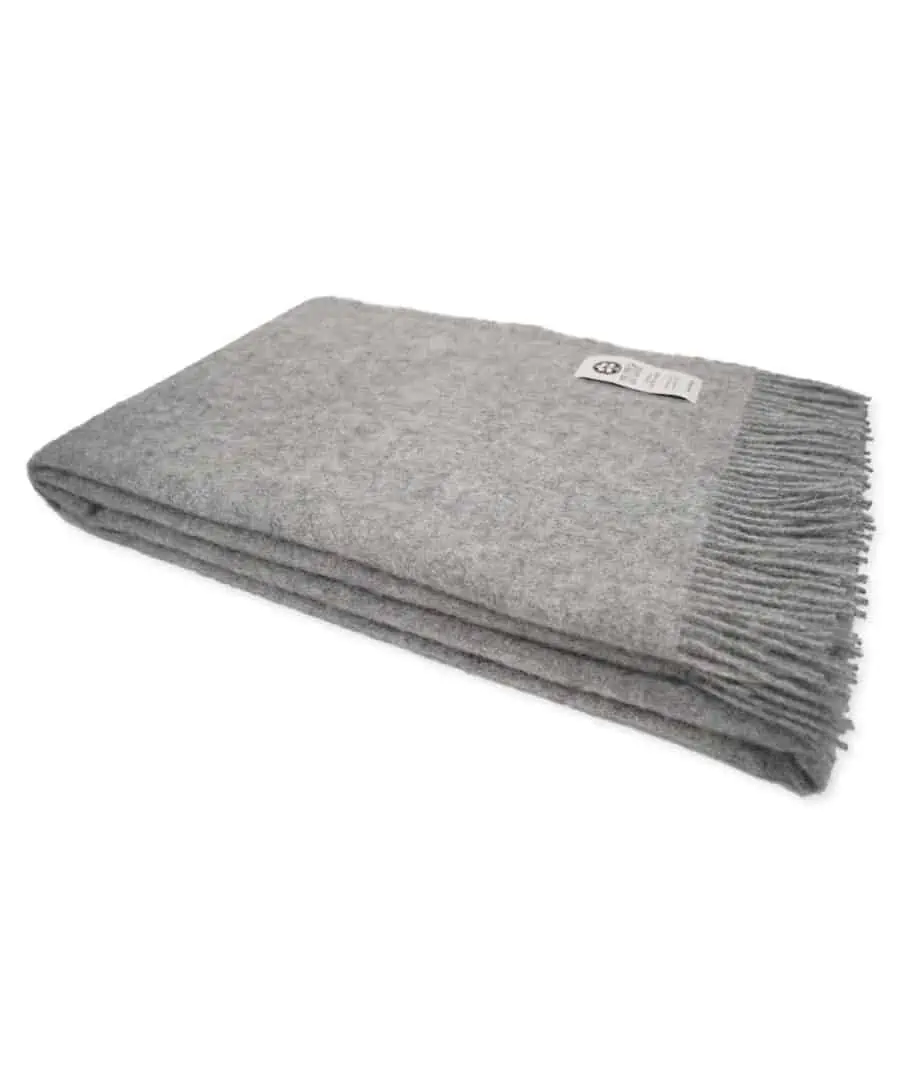 Dara large size throw blanket in undyed grey colour
