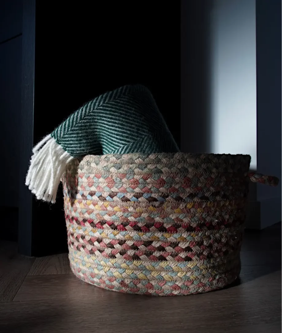 pampas organic jute braided storage basket