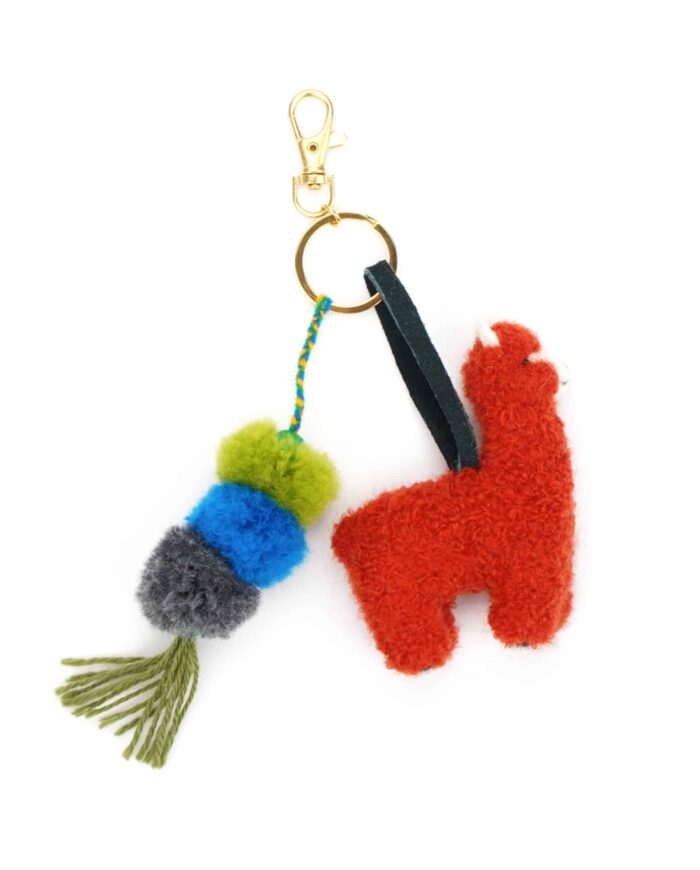 aura orange cute baby alpaca keyring accessory online
