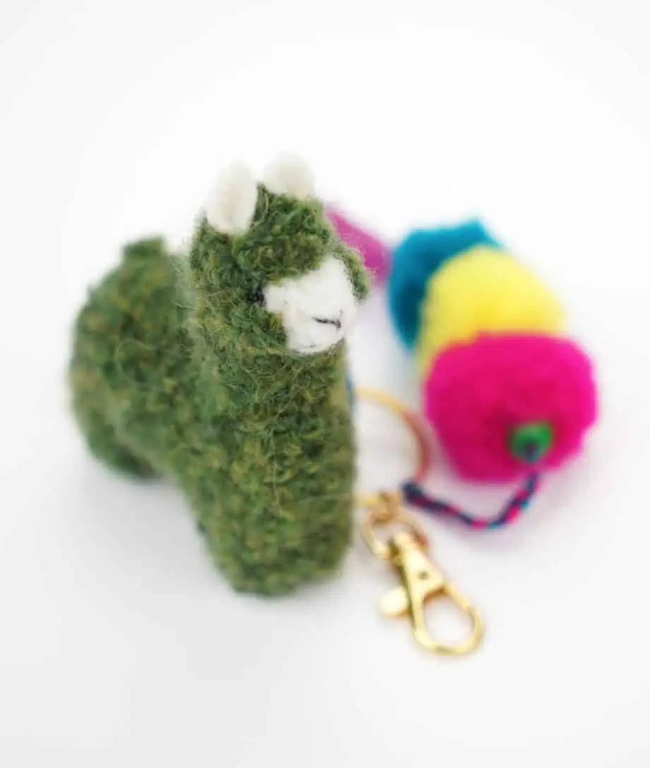 handmade cure baby alpaca keyring accessory