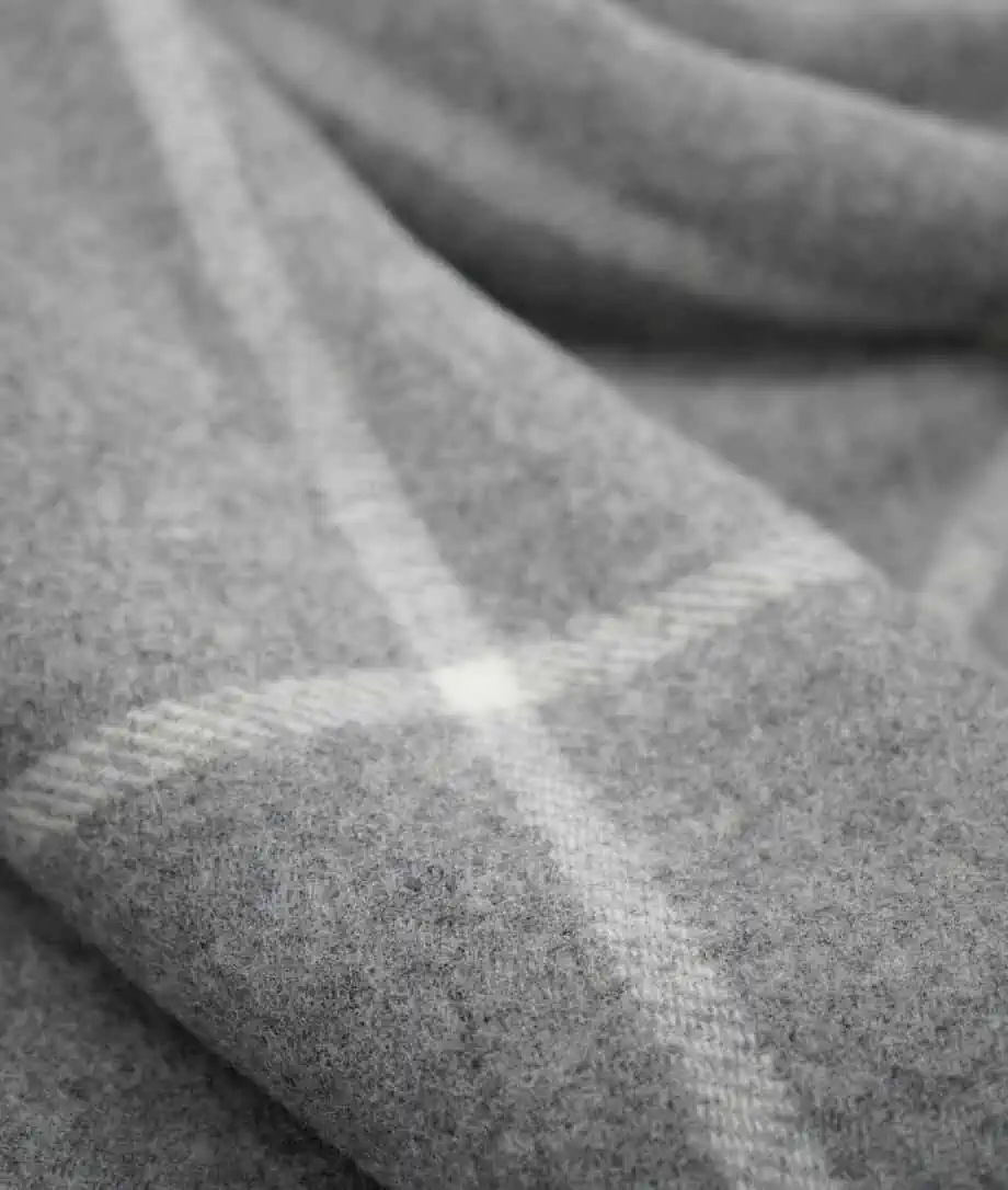 Scandinavian wool large bedspread in grey colour