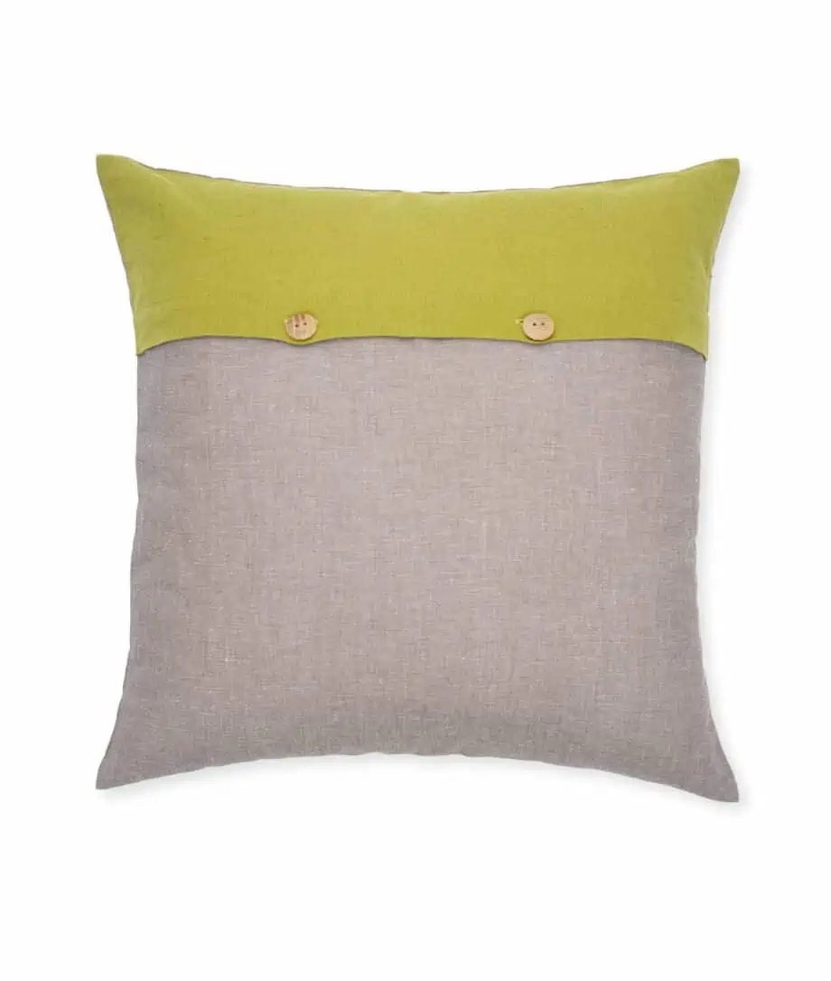 pure linen cosy cushion taupe green colour
