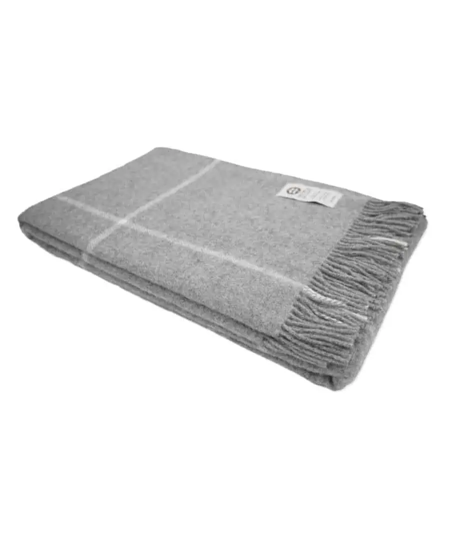 Scandinavian wool grey colour large size blanket