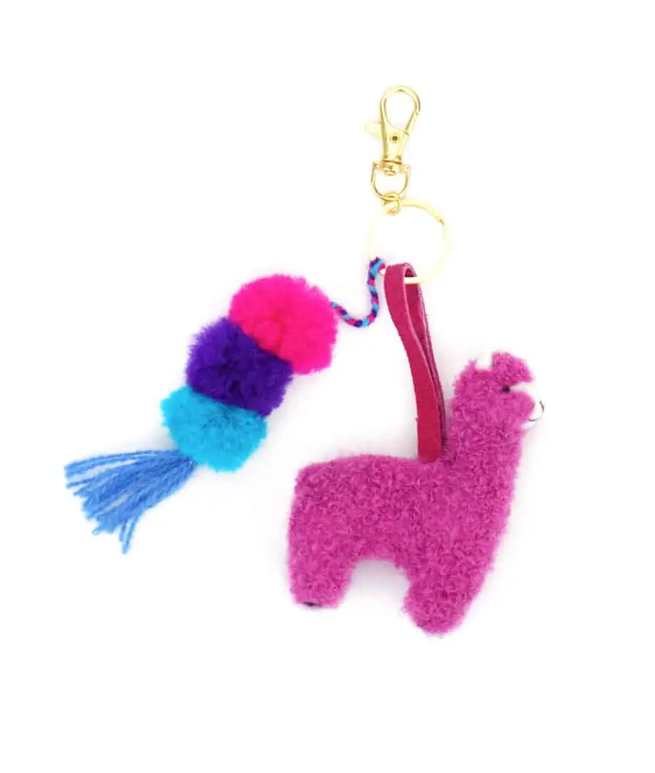 striking purple cure baby alpaca keyring accessory online