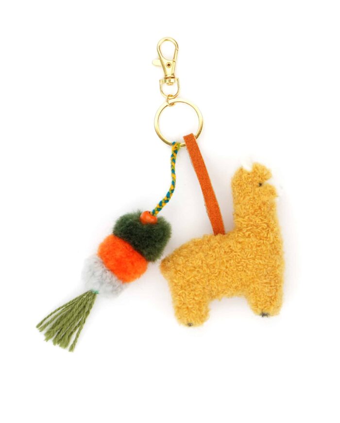 yellow colour cure baby alpaca keyring accessory online