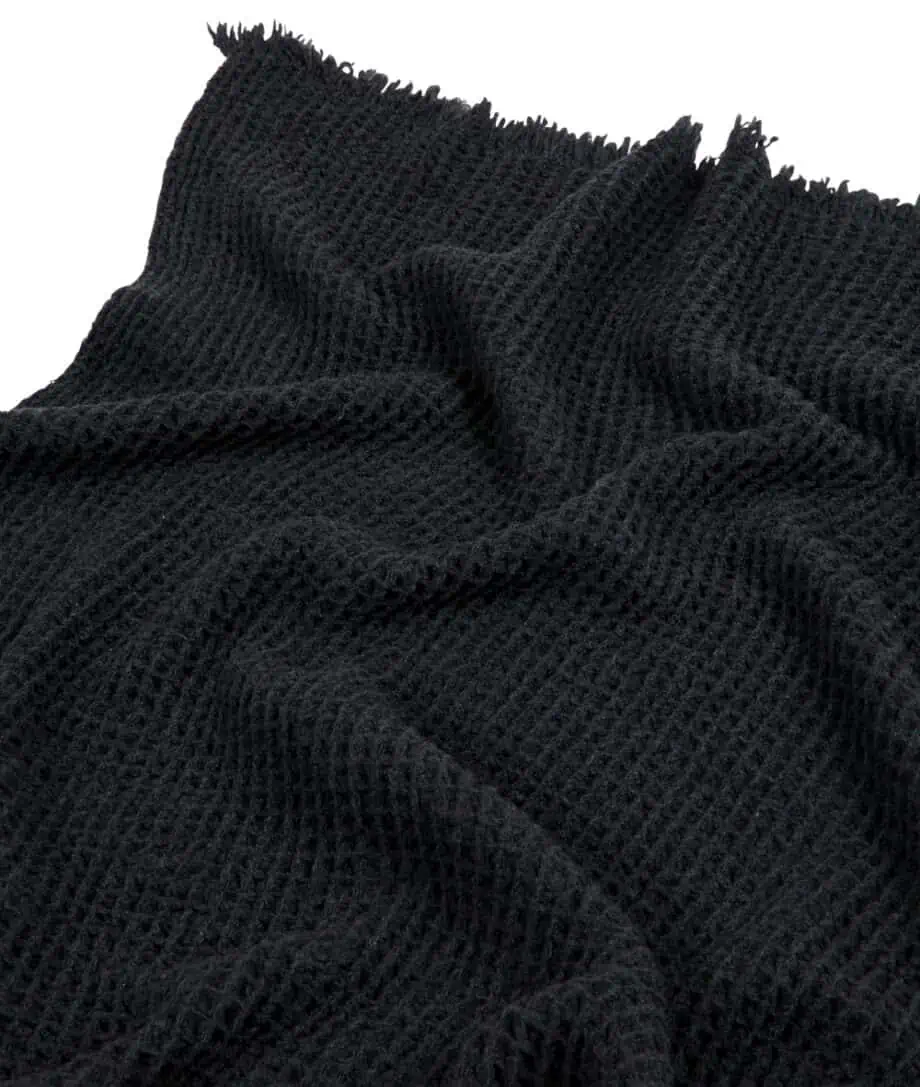 cosy dark grey charcoal merino wool throw blanket