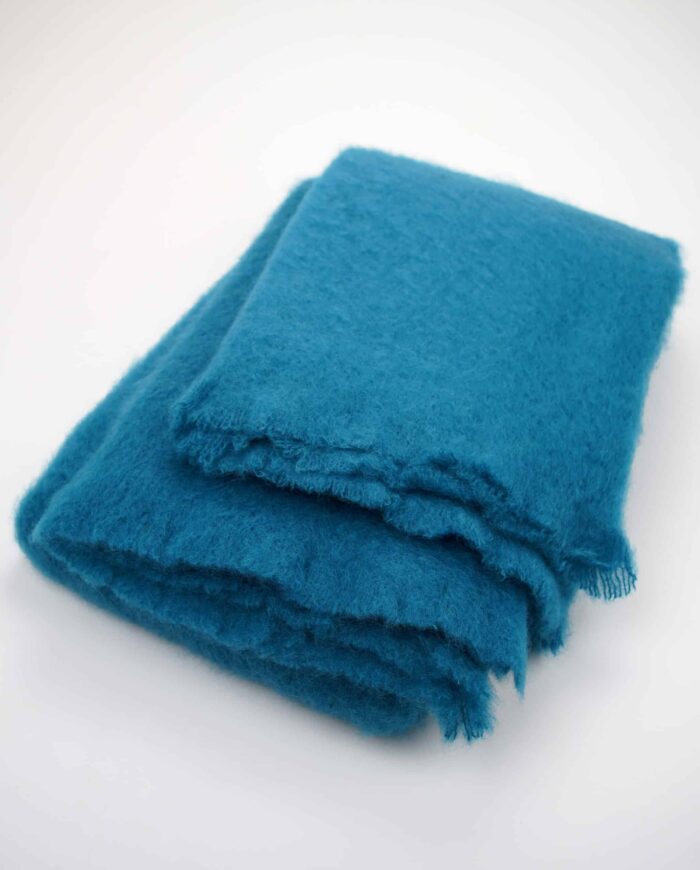 Blue Mohair Throw Blanket
