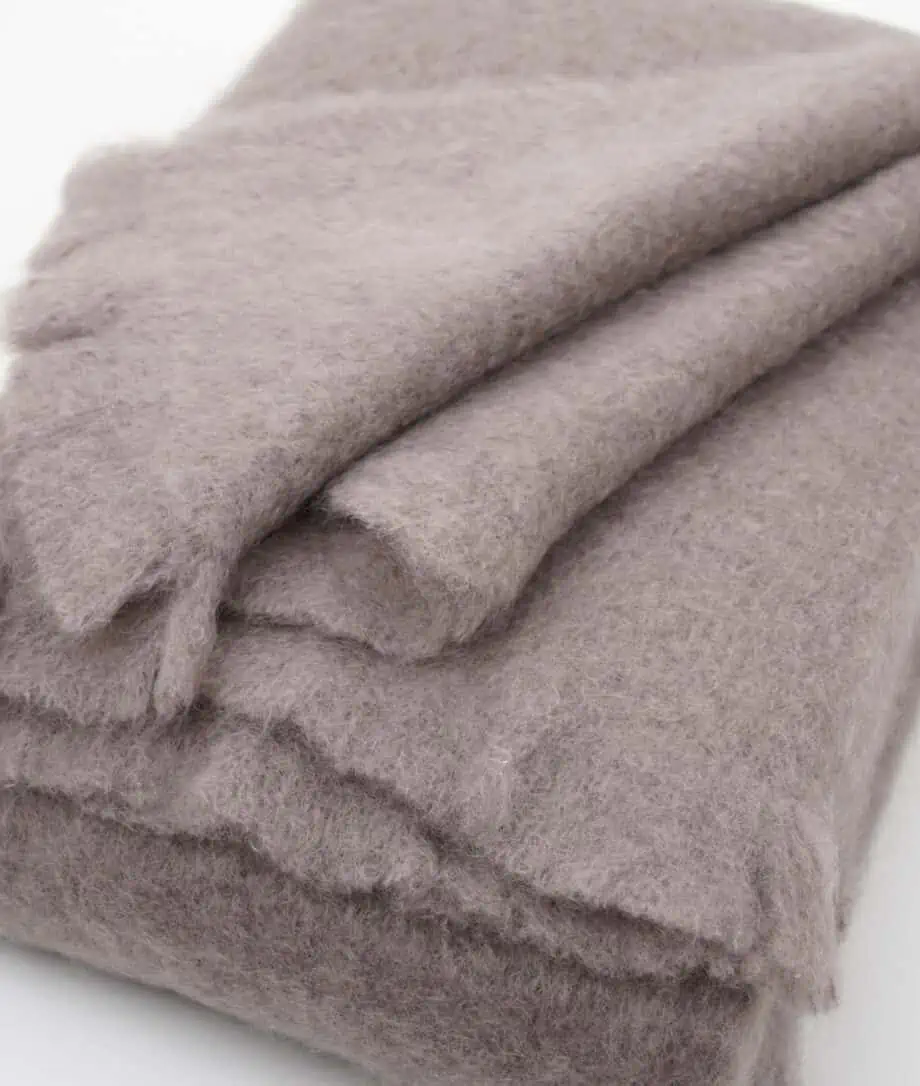 mellow mocha colour cosy soft warm fluffy mohair wool throw blanket to buy online