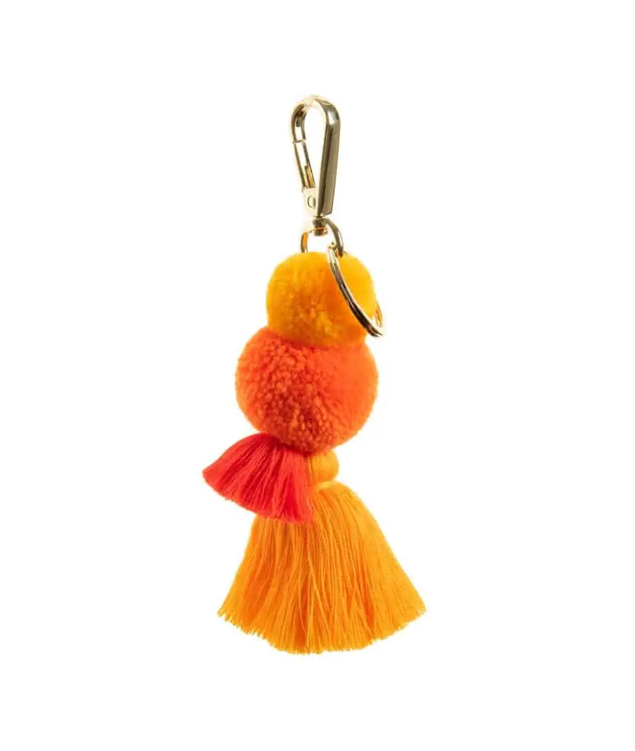 pompom keyring from so cosy in sunshine yellows