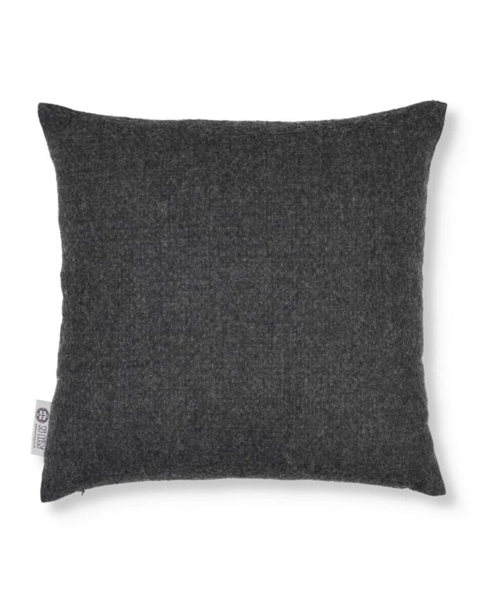 pure baby alpaca wool cosy cushion in charcoal grey