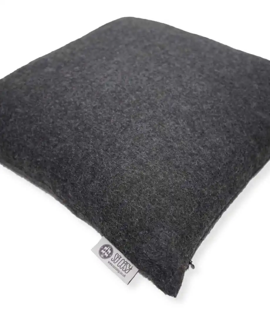 charcoal grey colour pure baby alpaca wool cosy cushion