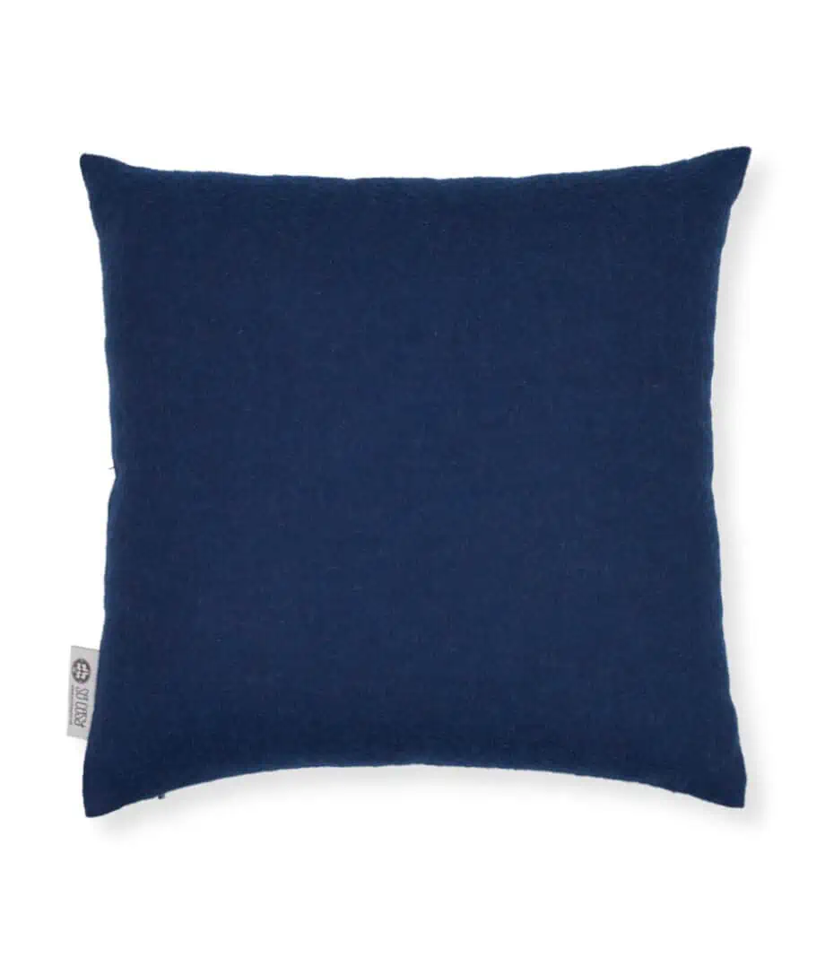 Midnight blue solid colour pure alpaca wool cosy cushion