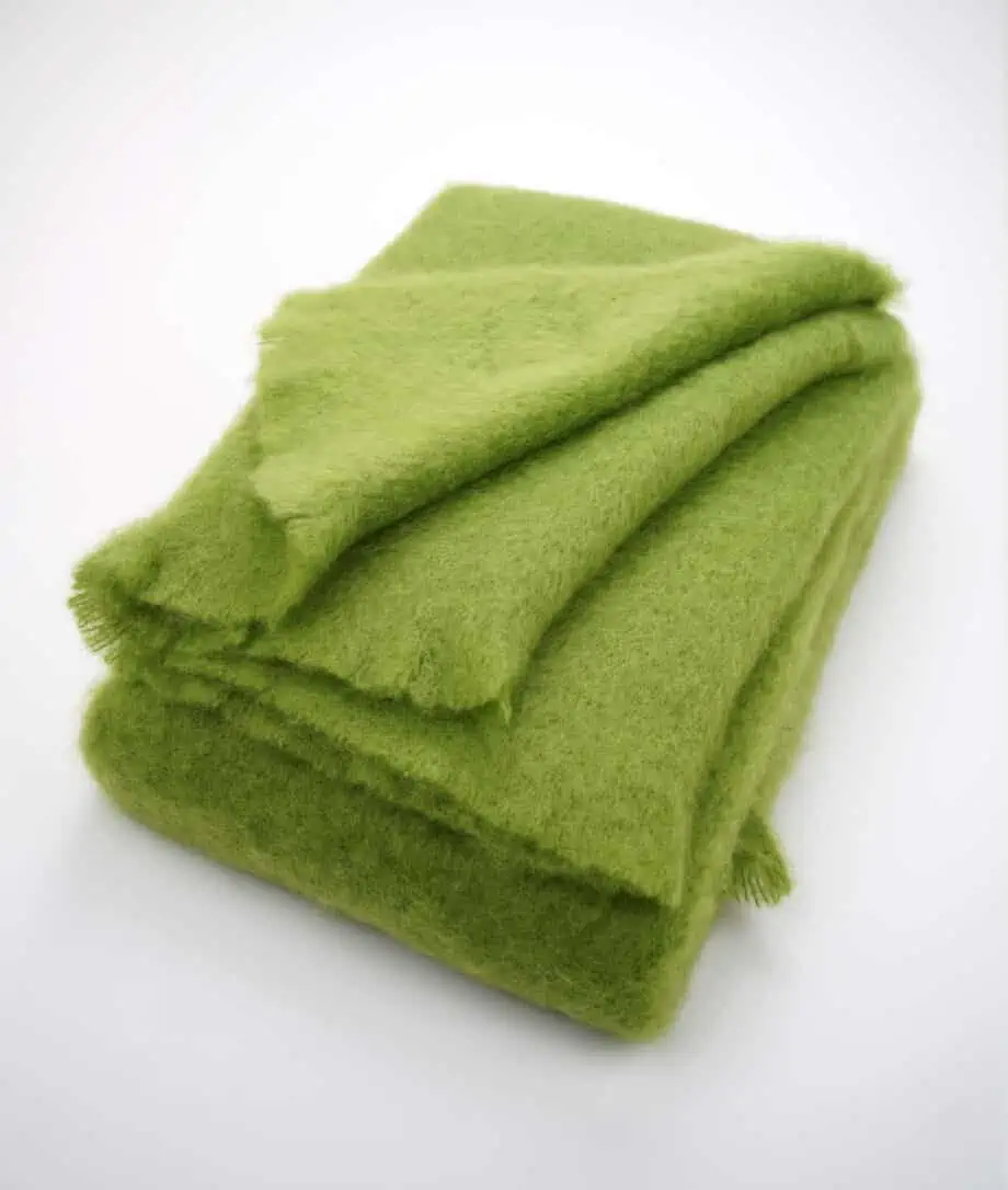 Apple Green Mohair Throw Blanket