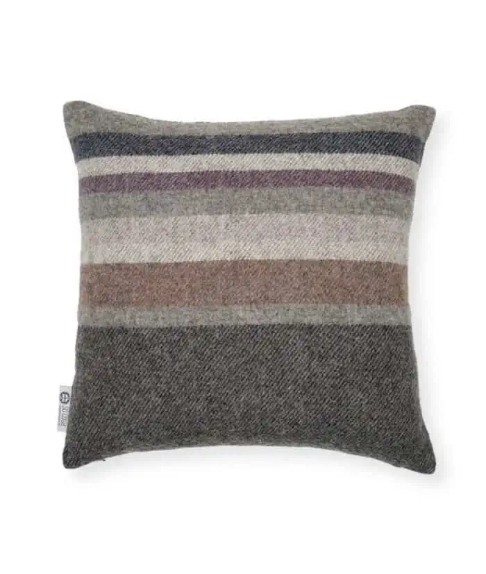 Dale cosy pure Scandinavian wool cushion in stripy design