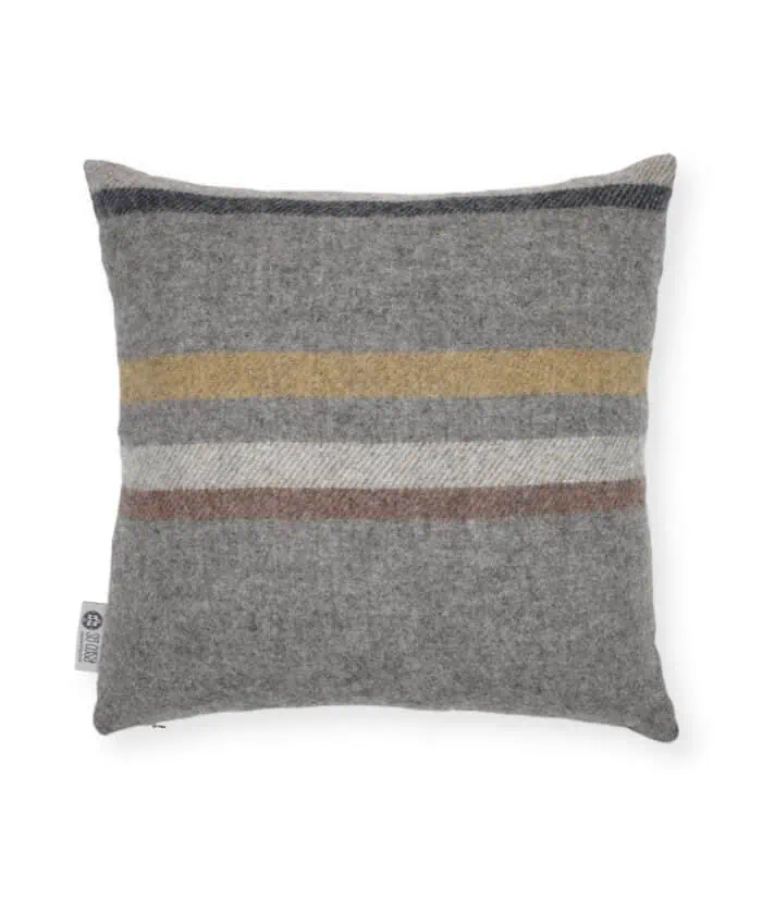 so cosy Dale cushion made from Scandinavian pure new wool in stripy design