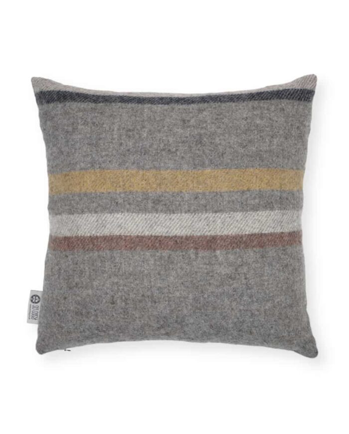 so cosy Dale striped cushion made from Scandinavian pure new wool