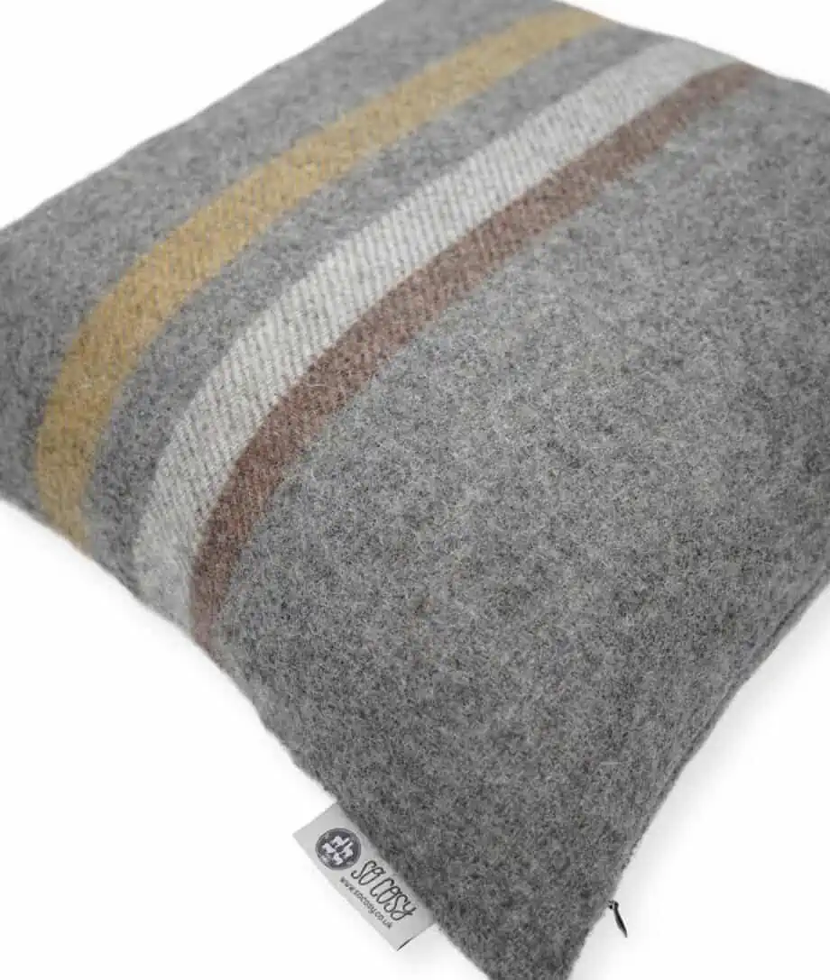 so cosy dale pure new wool stripy design cushion