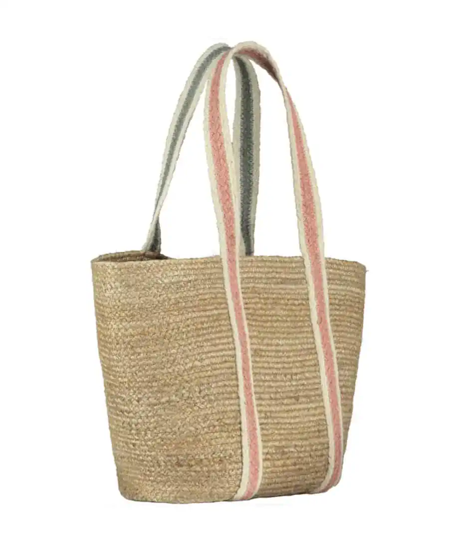 organic jute tote with long handles to buy online