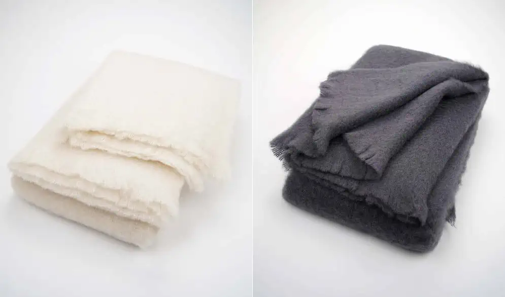 Black and white mohair blankets