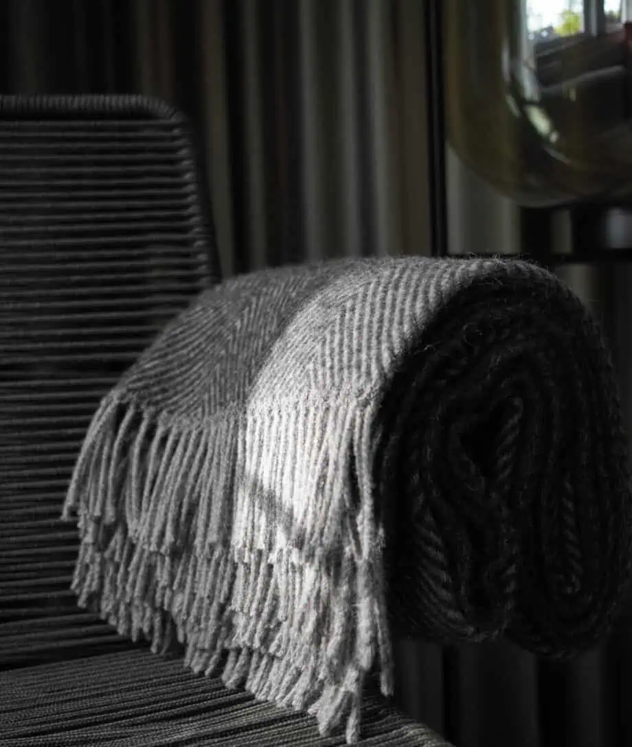 Dane diamond design cosy Scandinavian wool throw blanket