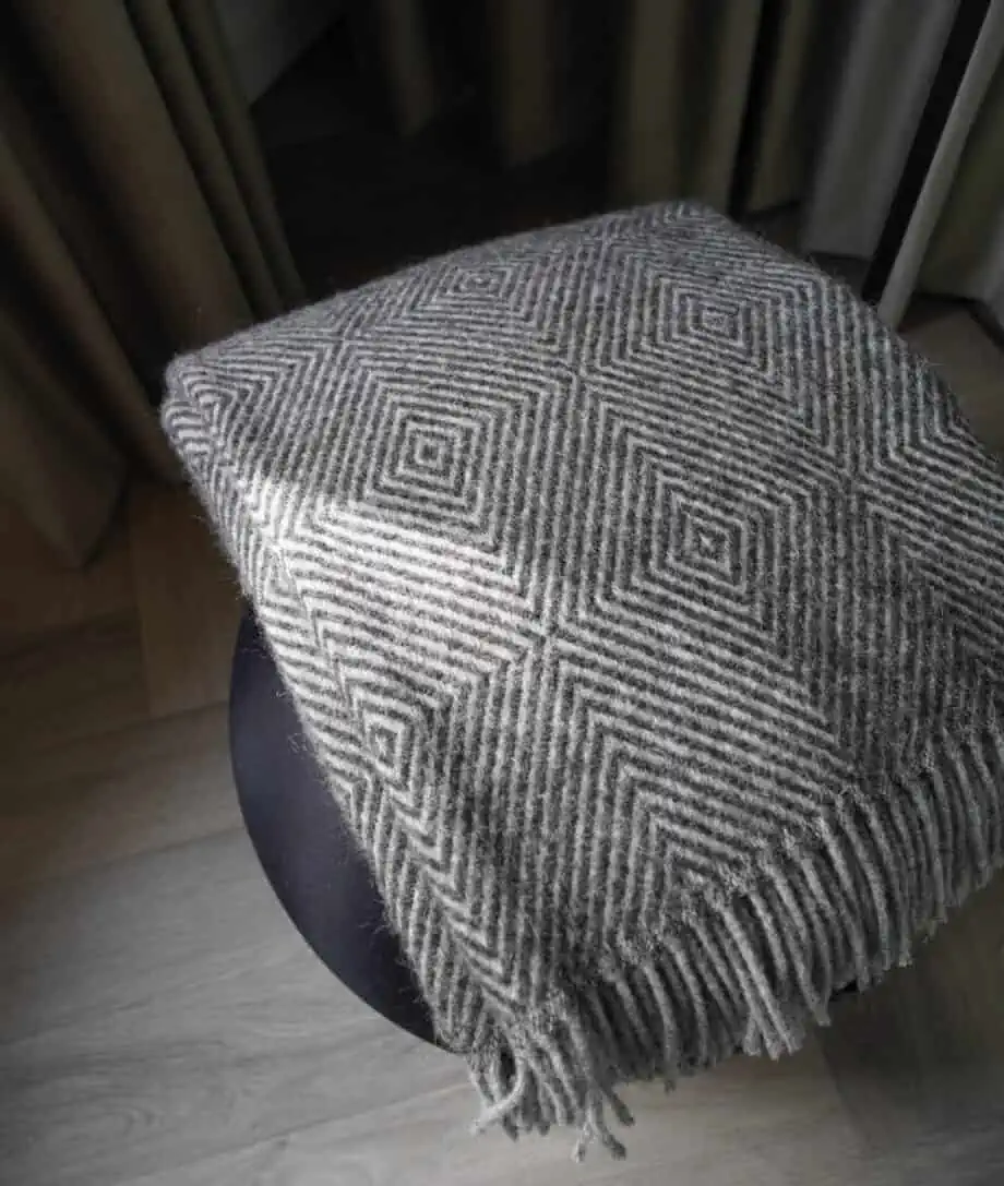 so cosy diamond pattern  pure Scandinavian wool throw blanket