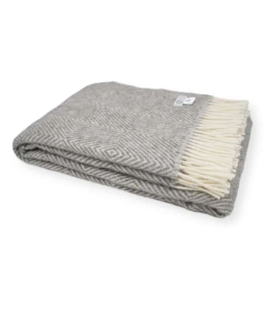 Pure Scandinavian wool Dane diamond design cosy throw blanket