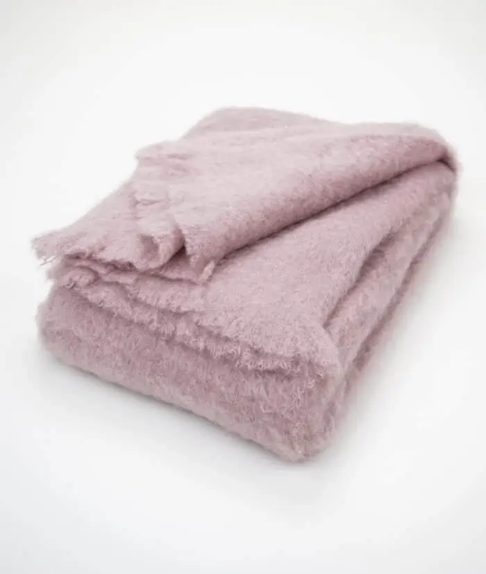 Burnish Lilac Mohair Throw Blanket