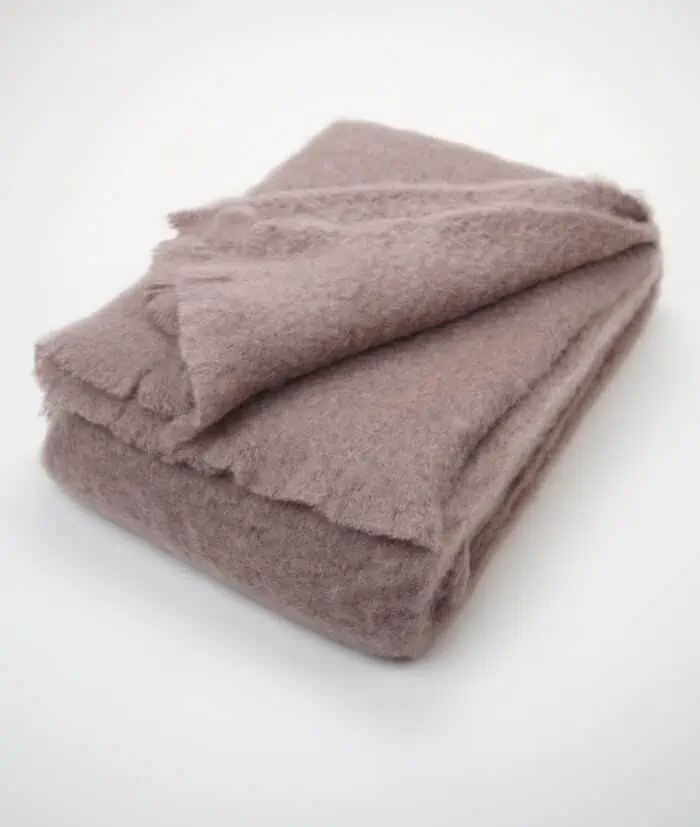 Fluffy Lisos Mohair Wool Blanket Throw