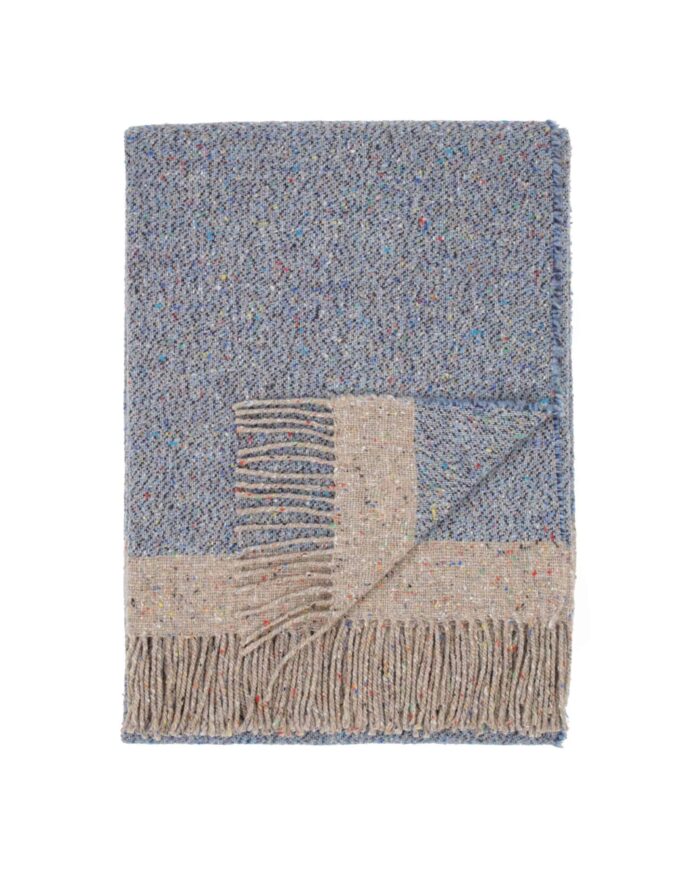 Alonso windward blue recycles wool so cosy blanket throw