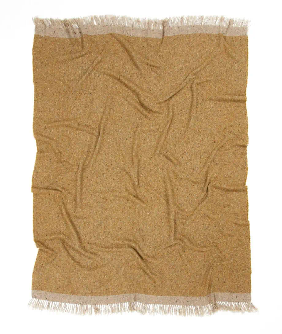alonso recycles wool honey mustard colour cosy blanket throw