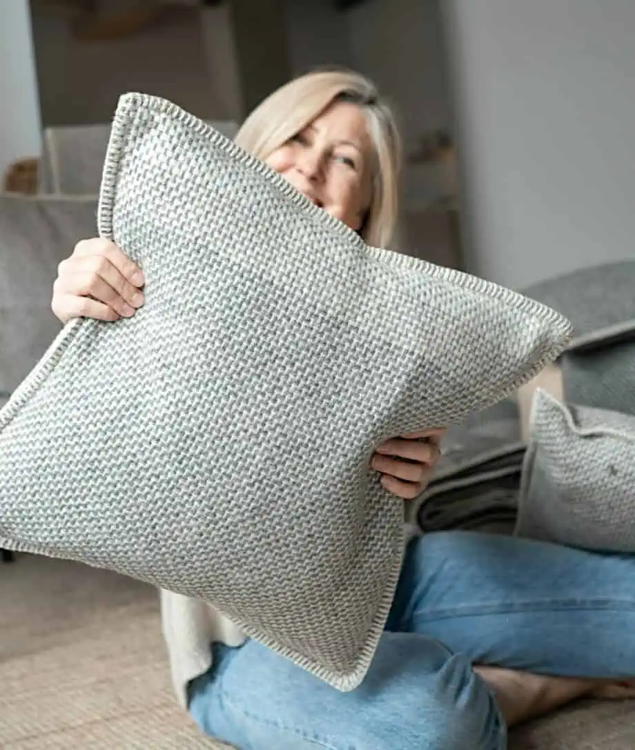 derby cosy pure wool grey cushion