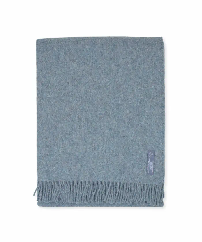 pisco ashley blue recycled wool cosy blanket