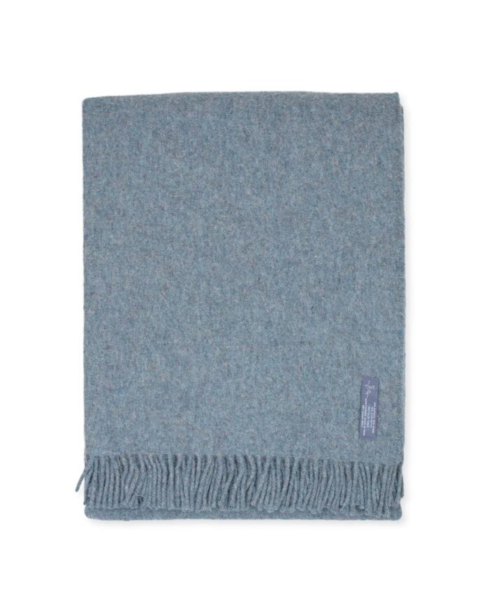 pisco ashley blue recycled wool cosy blanket