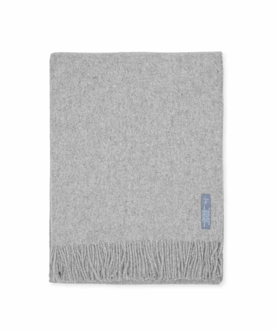 Pisco light grey eco friendly recycled wool cosy blanket