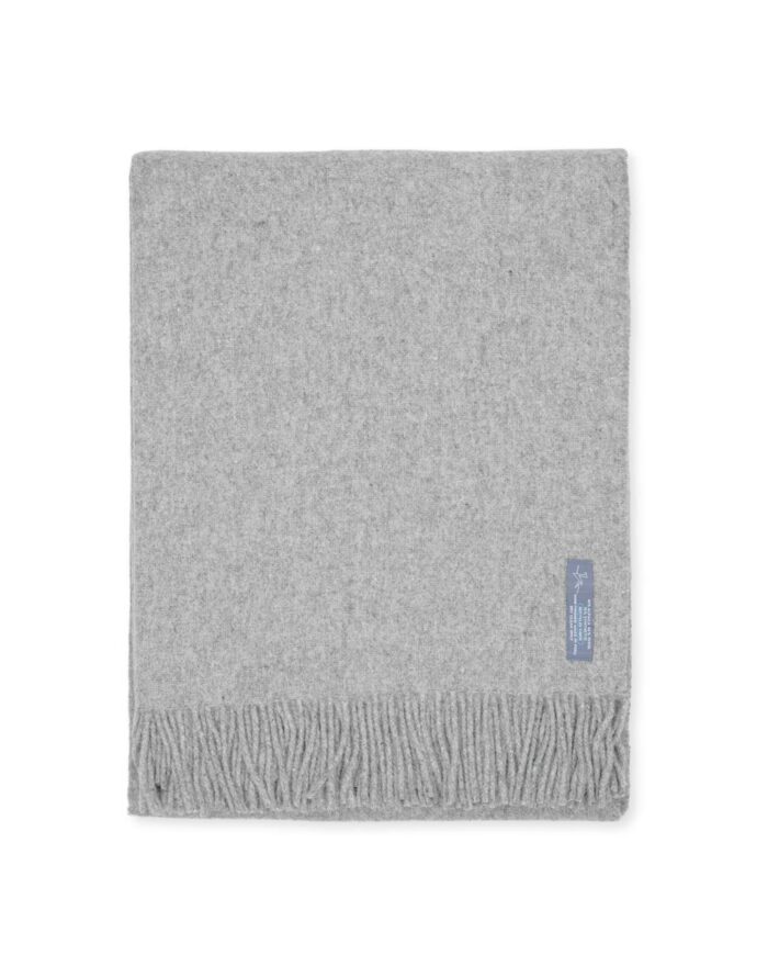 Pisco light grey eco friendly recycled wool cosy blanket