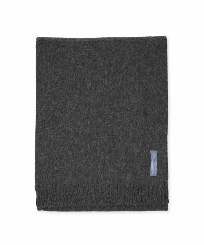 Pisco charcoal grey recycled wool cosy blanket