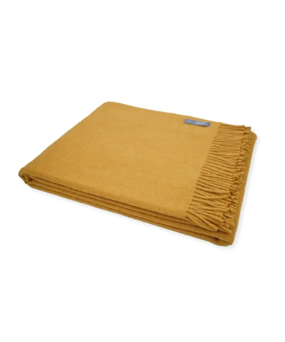 Pisco honey gold recycled wool cosy blanket