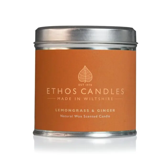 Ethos Naturals Lemongrass and Ginger Tin Candle