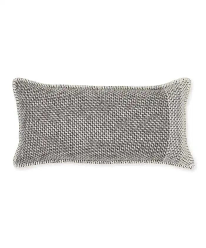 Derby brown grey zag-zag design pure wool cushion