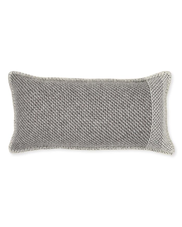 Derby brown grey zag-zag design pure wool cushion