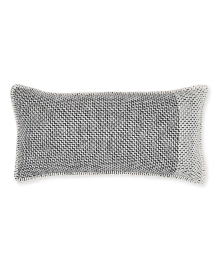 Derby landscape shape charcoal grey pure wool cushion
