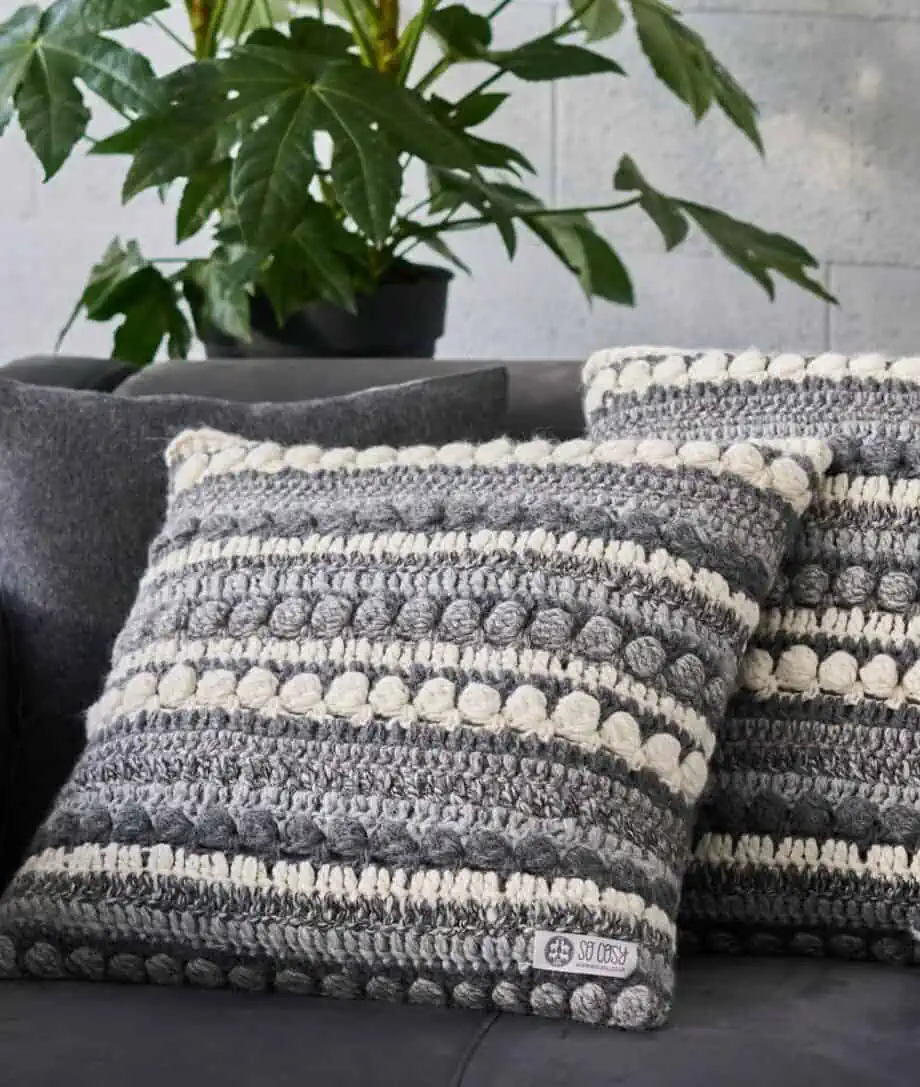 Lima natural grey hand made cosy cushion