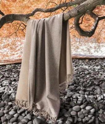 Merlose two tobe taupe beige cashmere throw blanket