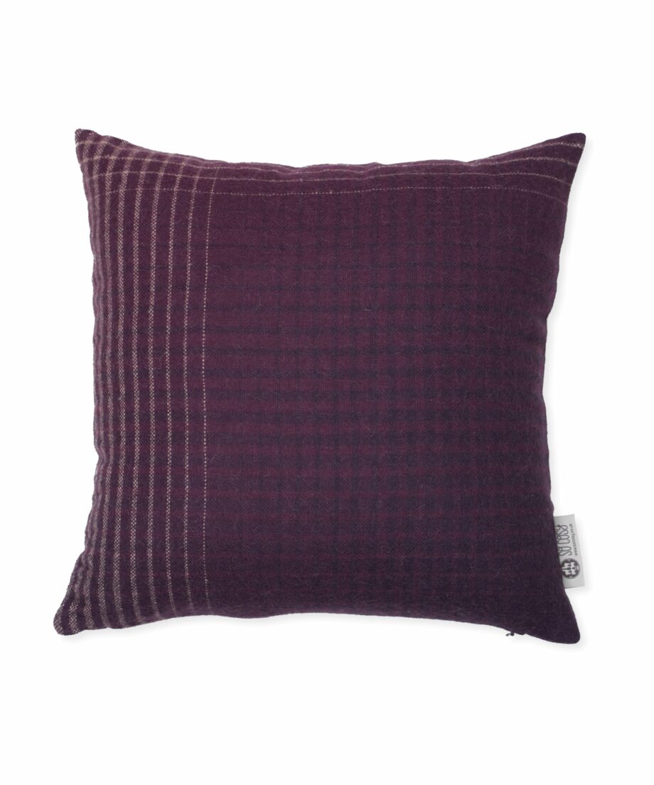 burgundy shades pure baby alpaca wool cushion