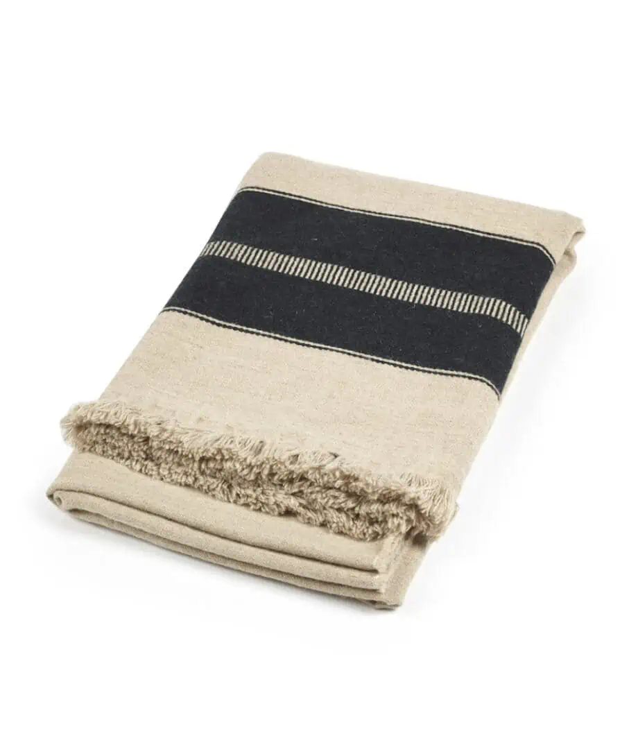 Marshal cosy linen and wool throw
