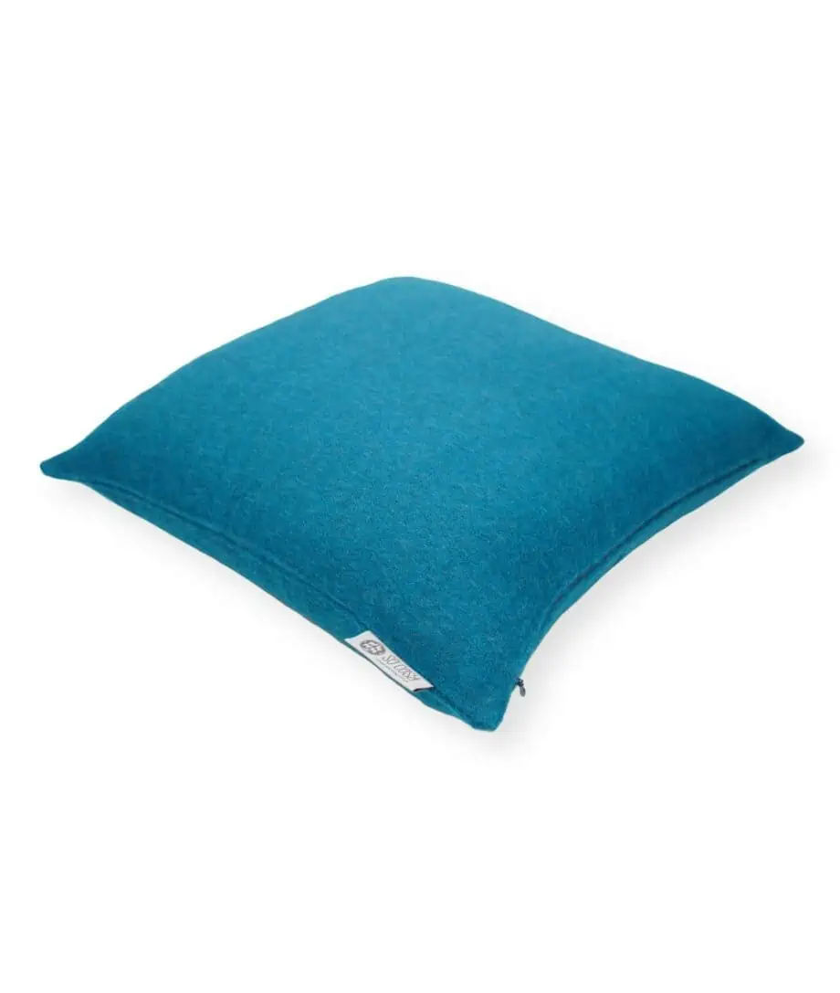 Emma crystal teal colour pure baby alpaca cosy cushion