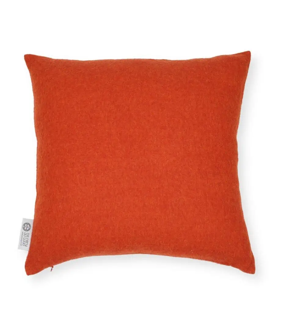 emma deep orange soft baby alpaca cushion