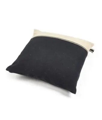 Marshall black natural colour cosy linen wool large cushion